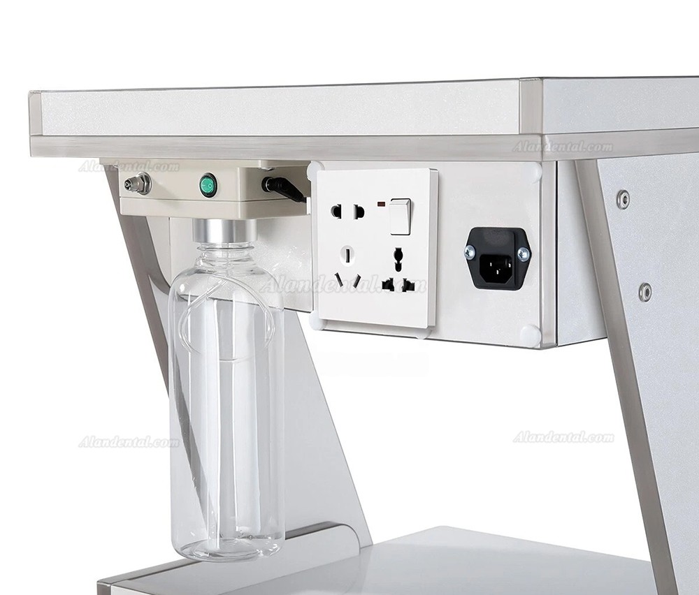 Dentech Dental Cart Mobile Instrument Trolley With Auto-water Bottle Supply & Storage Cabinet